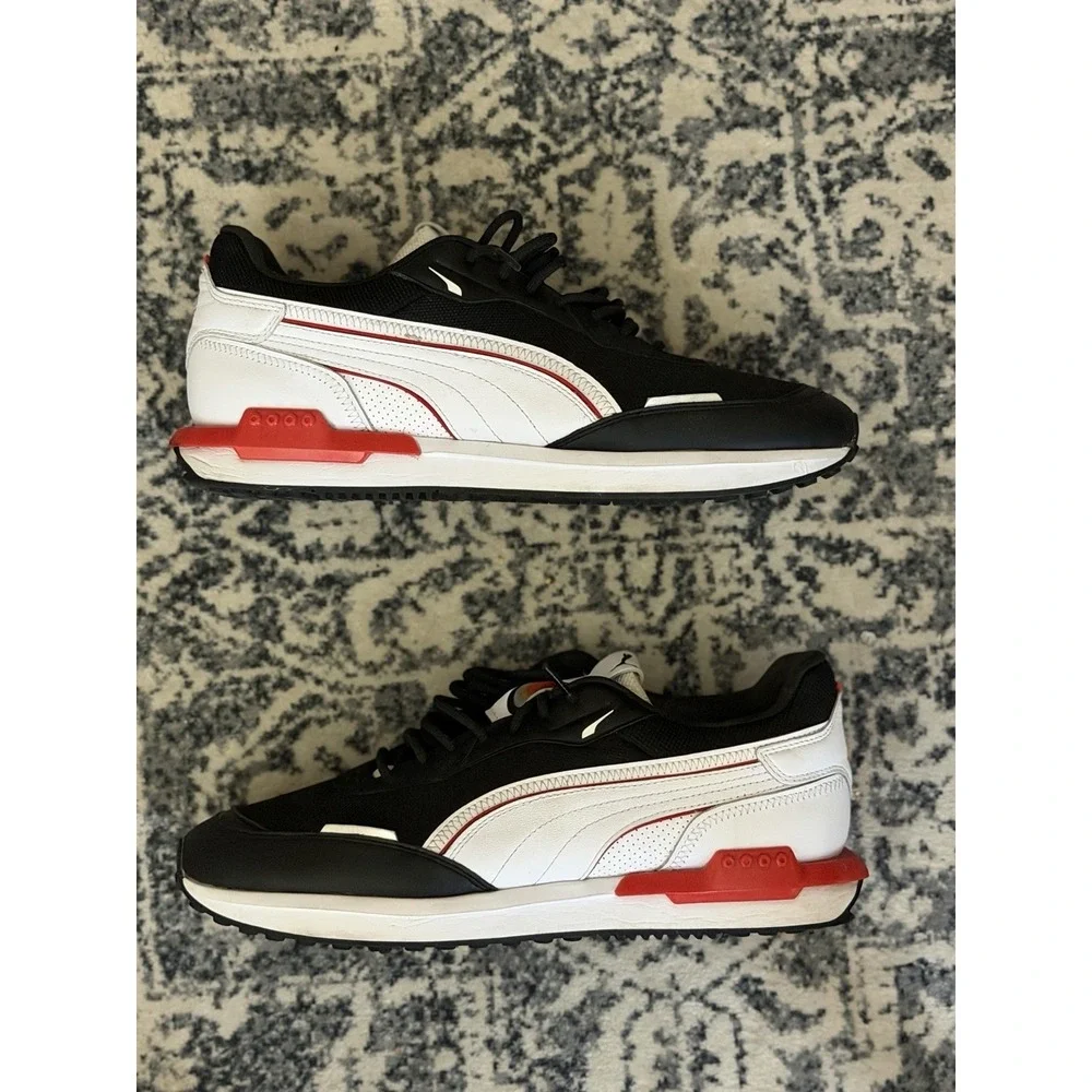 Puma City Rider BLK/RED/WHITE Style #382554-01 Men's Size 11 Shoes